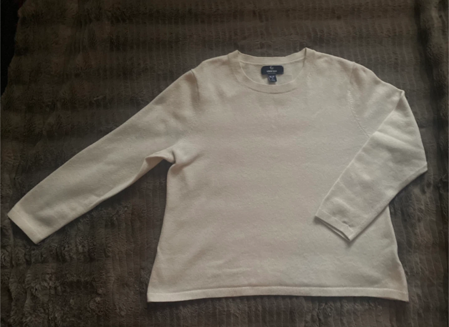 Land’s End 100% Cashmere luxury knit Sweater XL – Ivory / Cream