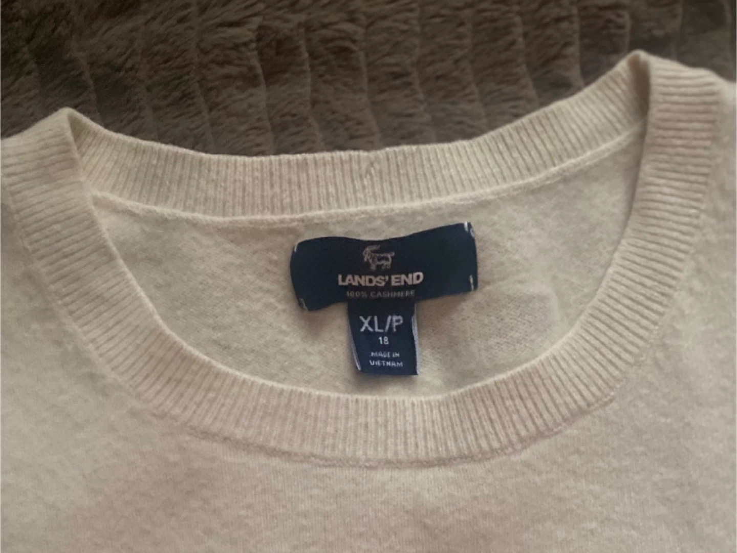 Land’s End 100% Cashmere luxury knit Sweater XL – Ivory / Cream - photo 2