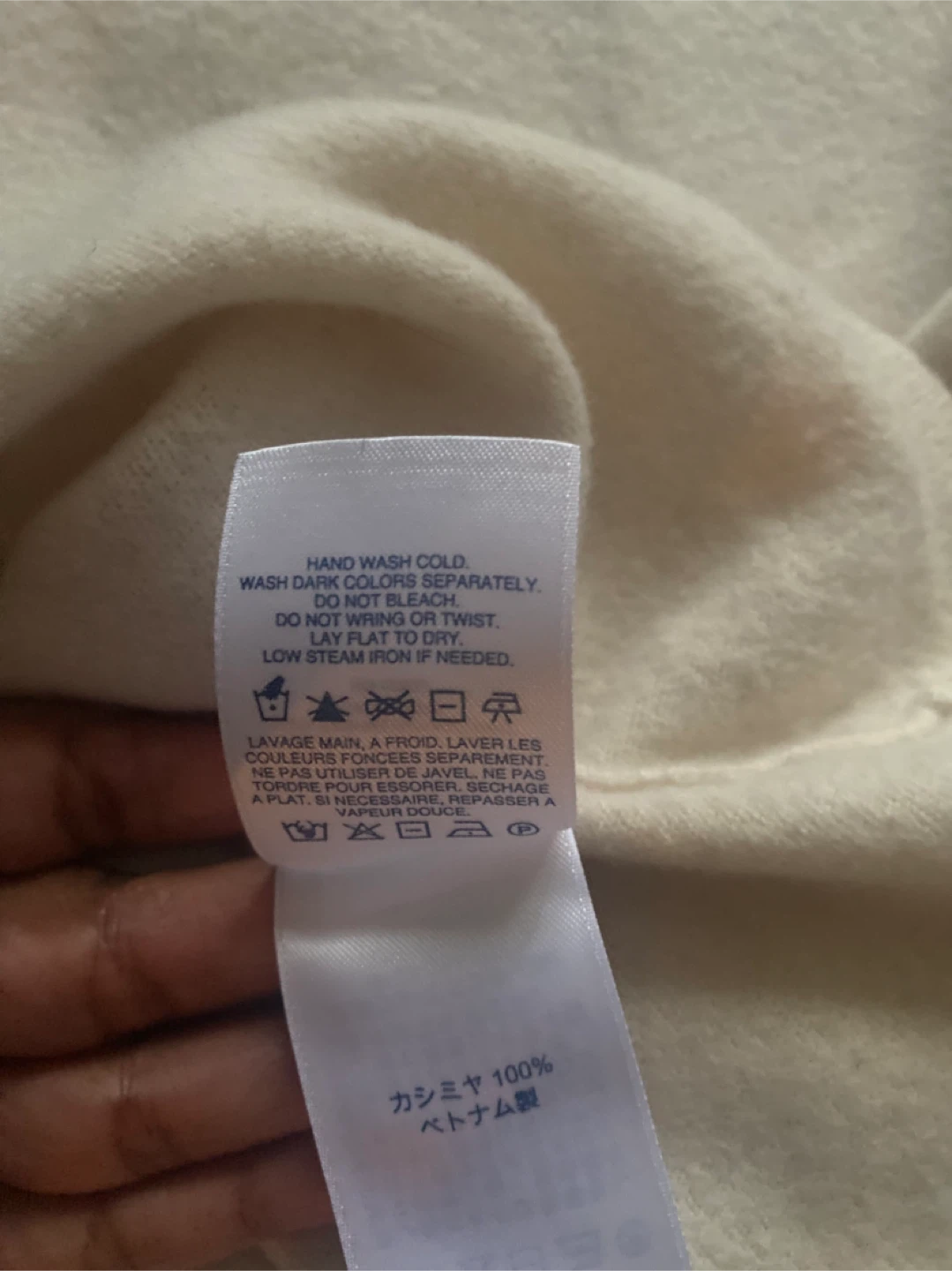 Land’s End 100% Cashmere luxury knit Sweater XL – Ivory / Cream - photo 4