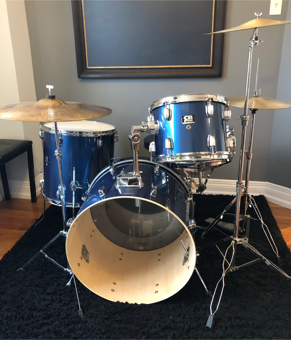4-piece drum set - smoky blue