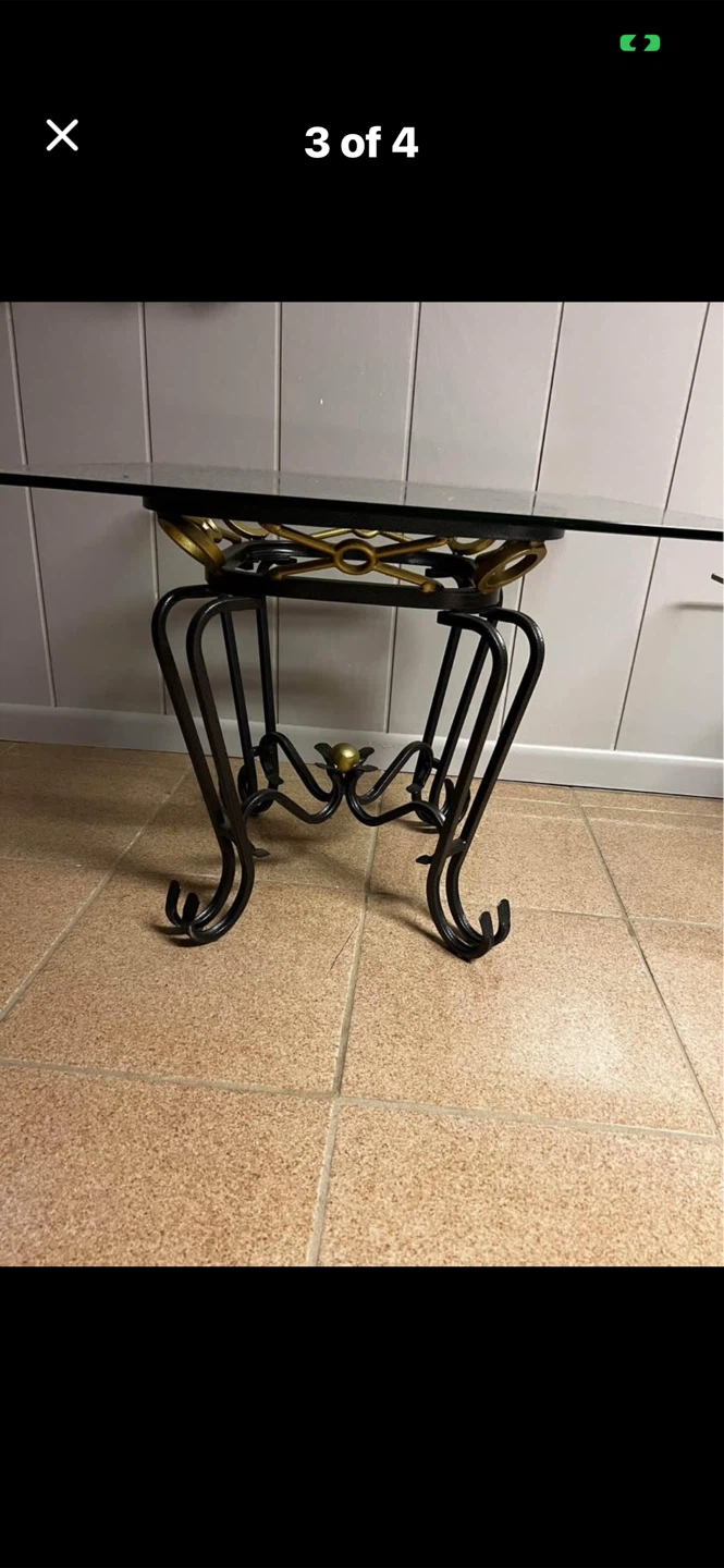 Glass and Metal Coffee Table Set - photo 4