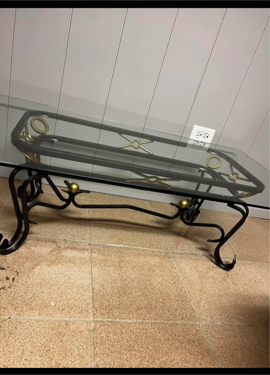 Glass and Metal Coffee Table Set - photo 3