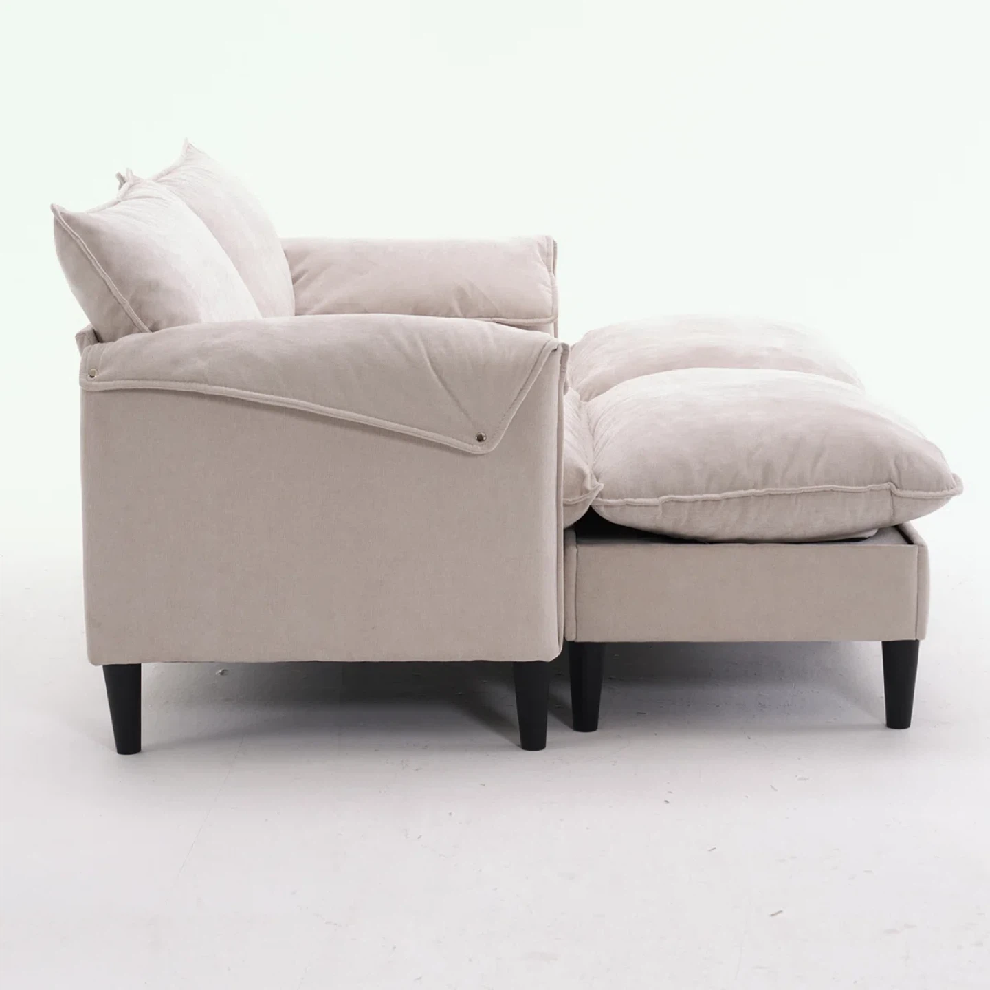 Loveseat with storage and footrest - photo 3