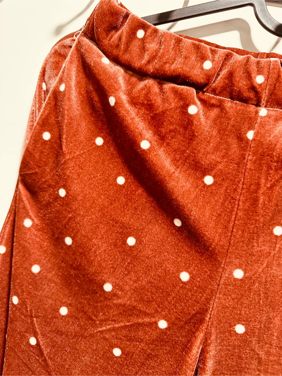 Rust Velour Polka Dot Pants - Medium - photo 2