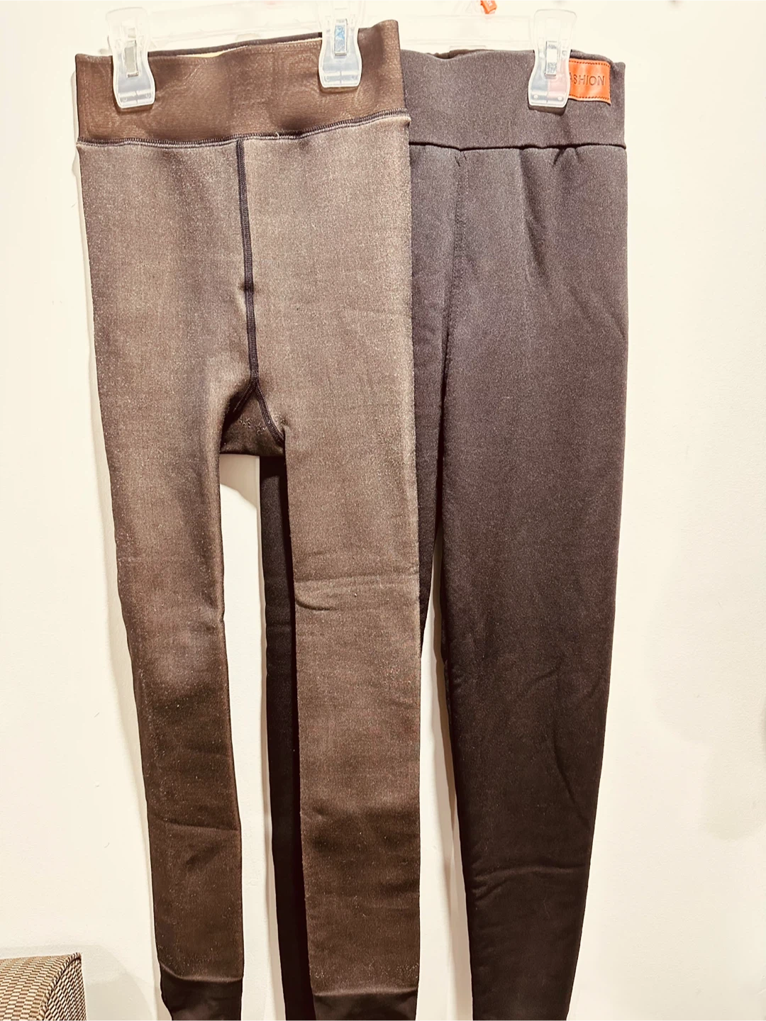 Warm Lined Leggings - Brown & Black