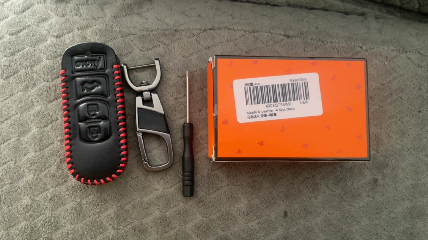 Mazda 4-Button Key Fob Cover with Keychain