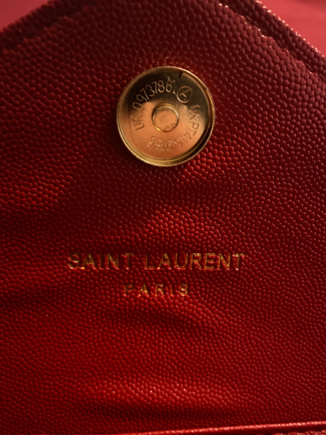Saint Laurent Red Quilted Monogram Wallet Chain Bag - photo 3