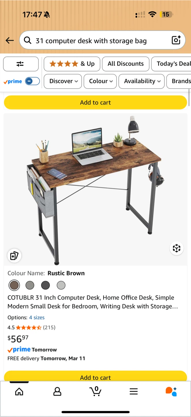 Computer Desk with Storage Bag - photo 2