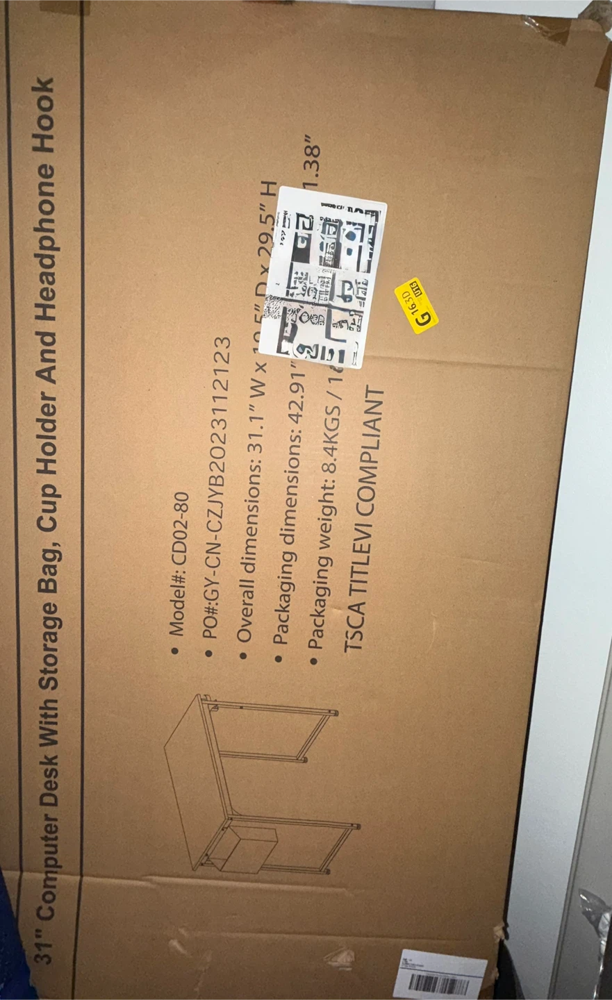 Computer Desk with Storage Bag
