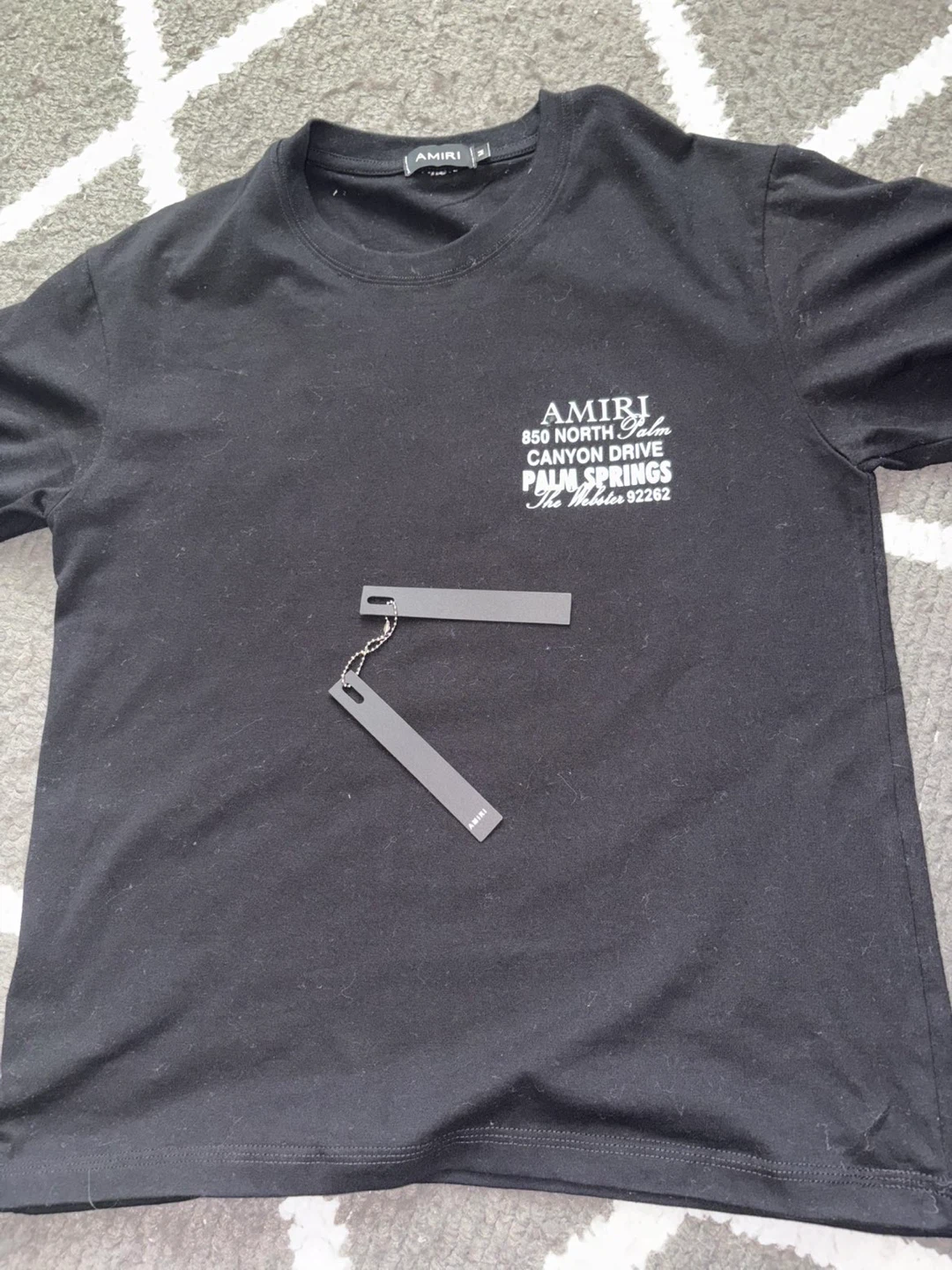 AMIRI Black T-Shirt with Palm Springs Graphic - photo 2