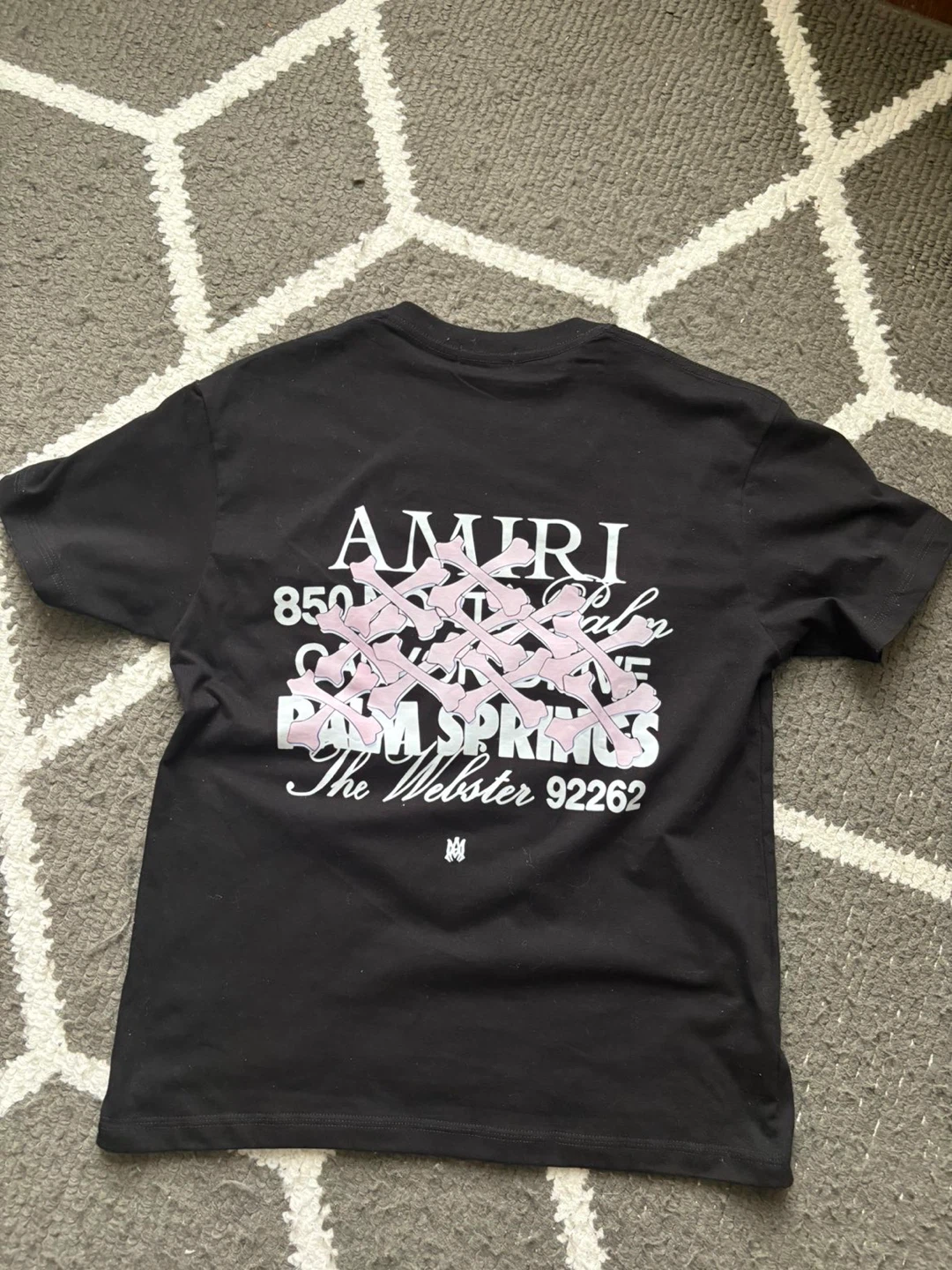 AMIRI Black T-Shirt with Palm Springs Graphic