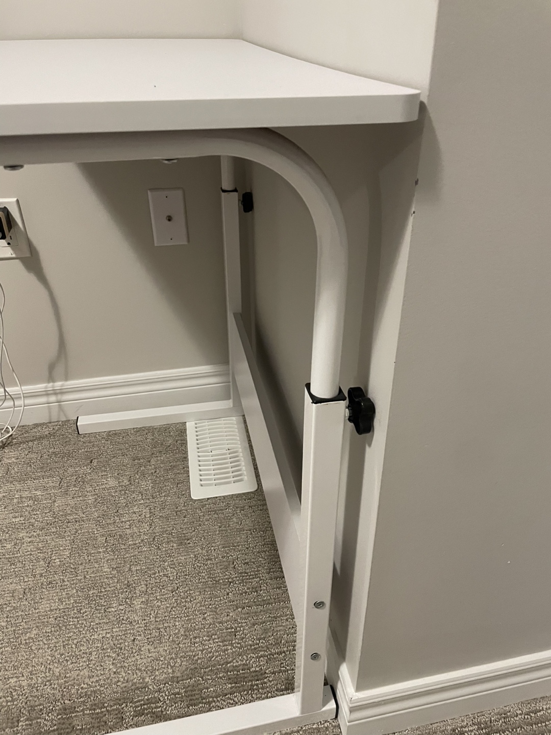 Adjustable Height White Desk - photo 4