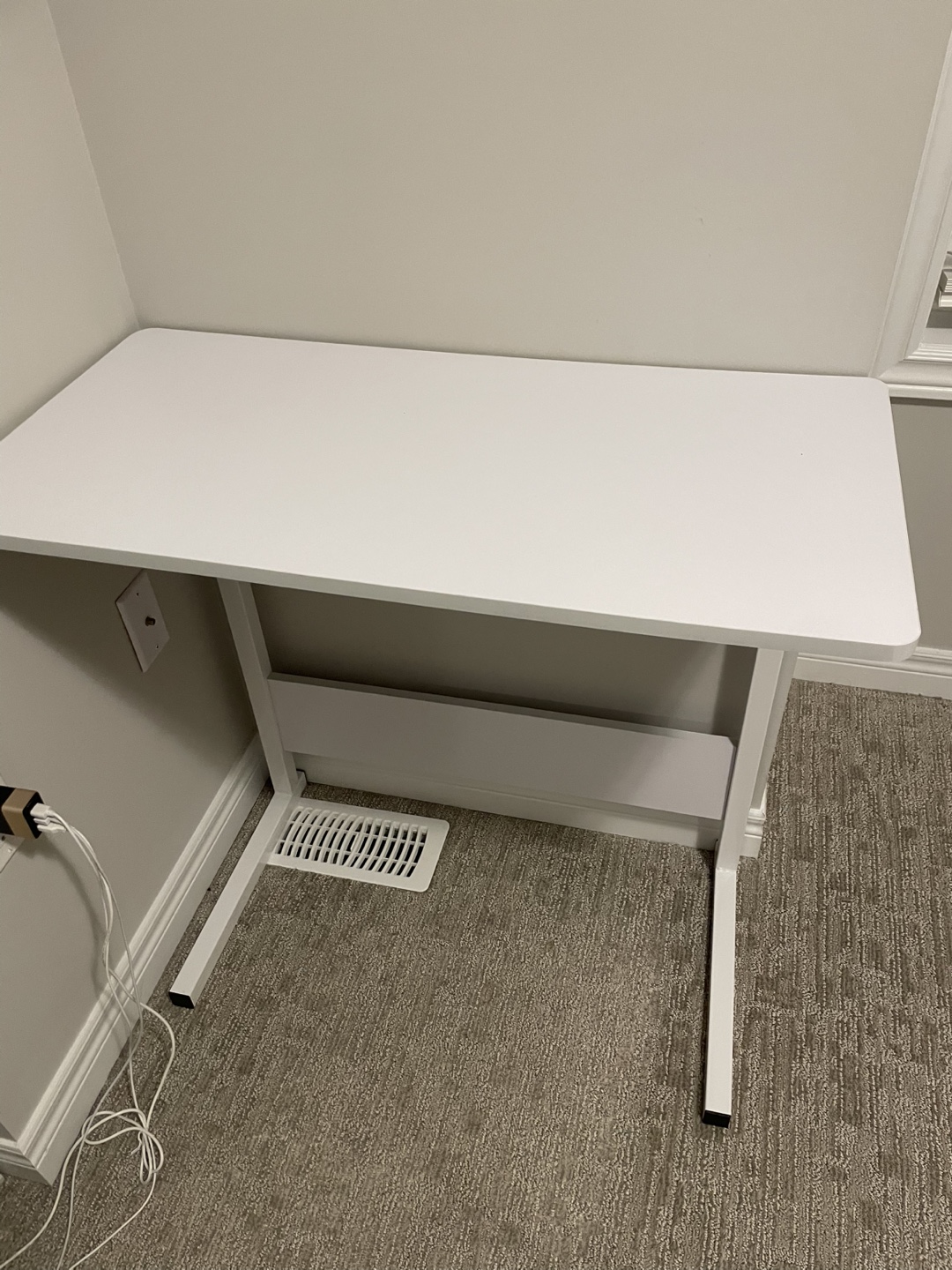 Adjustable Height White Desk - photo 2