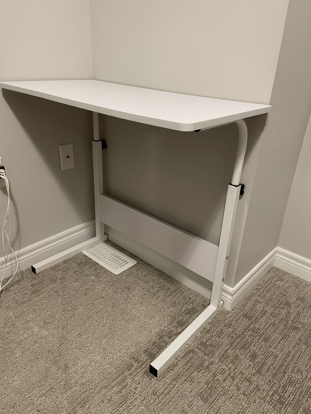 Adjustable Height White Desk - photo 5