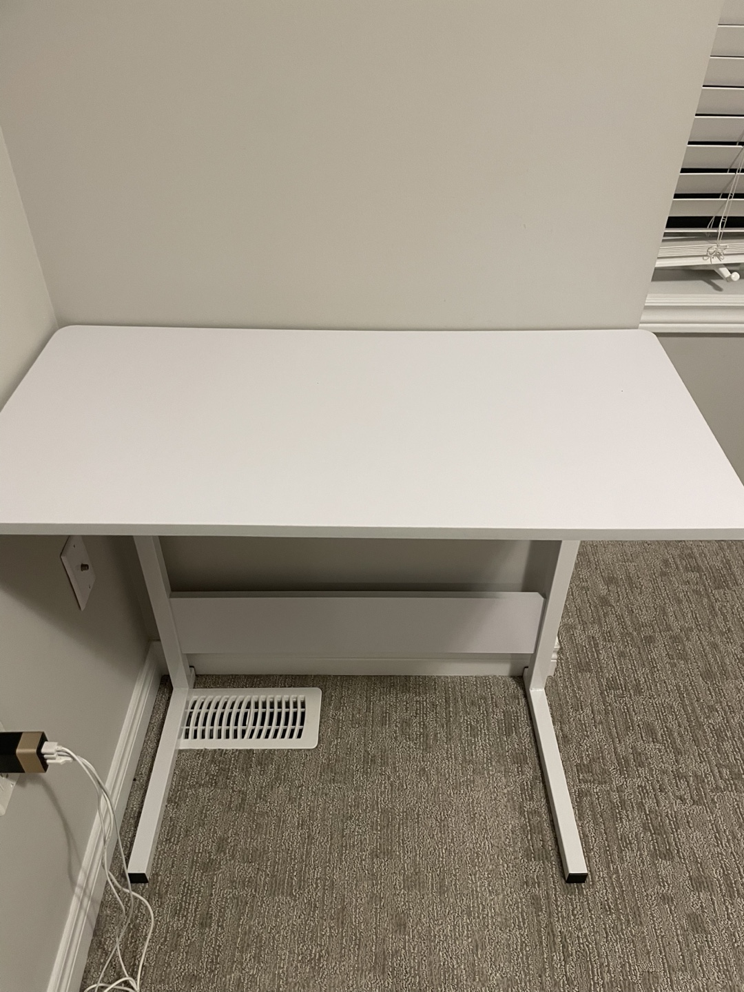 Adjustable Height White Desk - photo 3