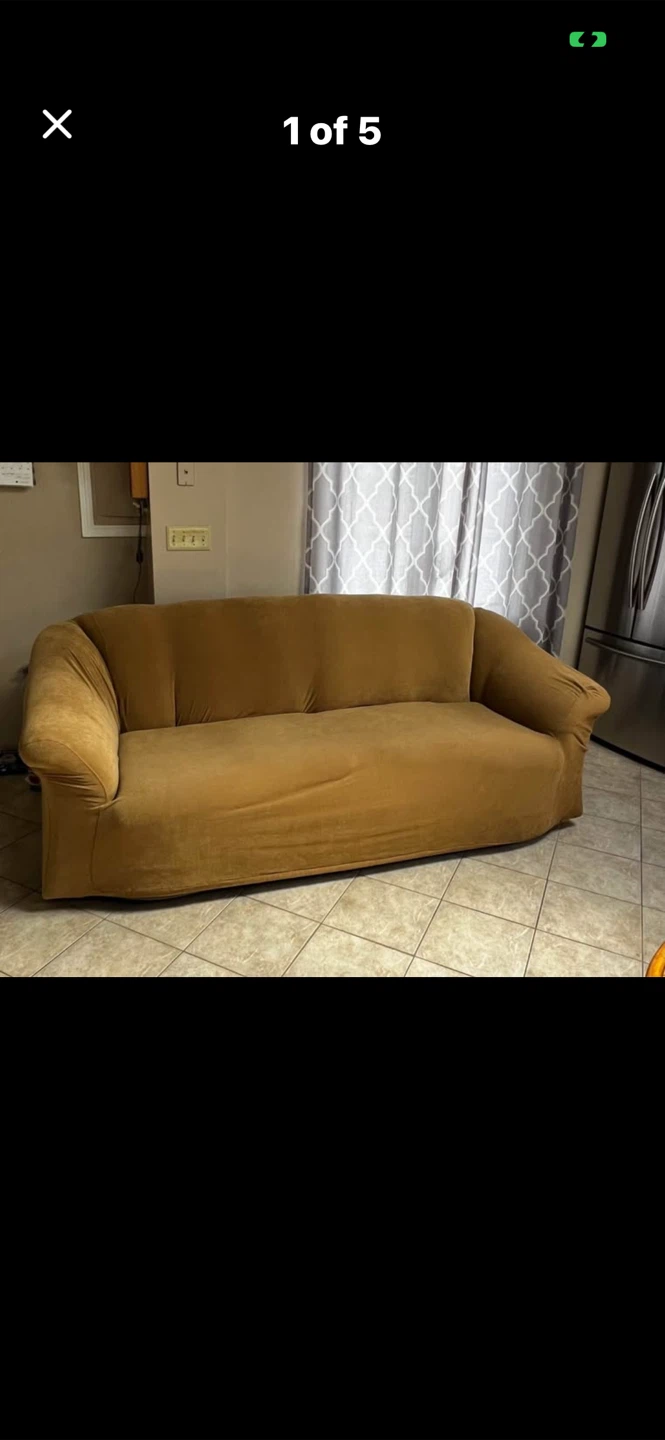 Sure Fit Stretch Pique Sofa Slipcover - Antique