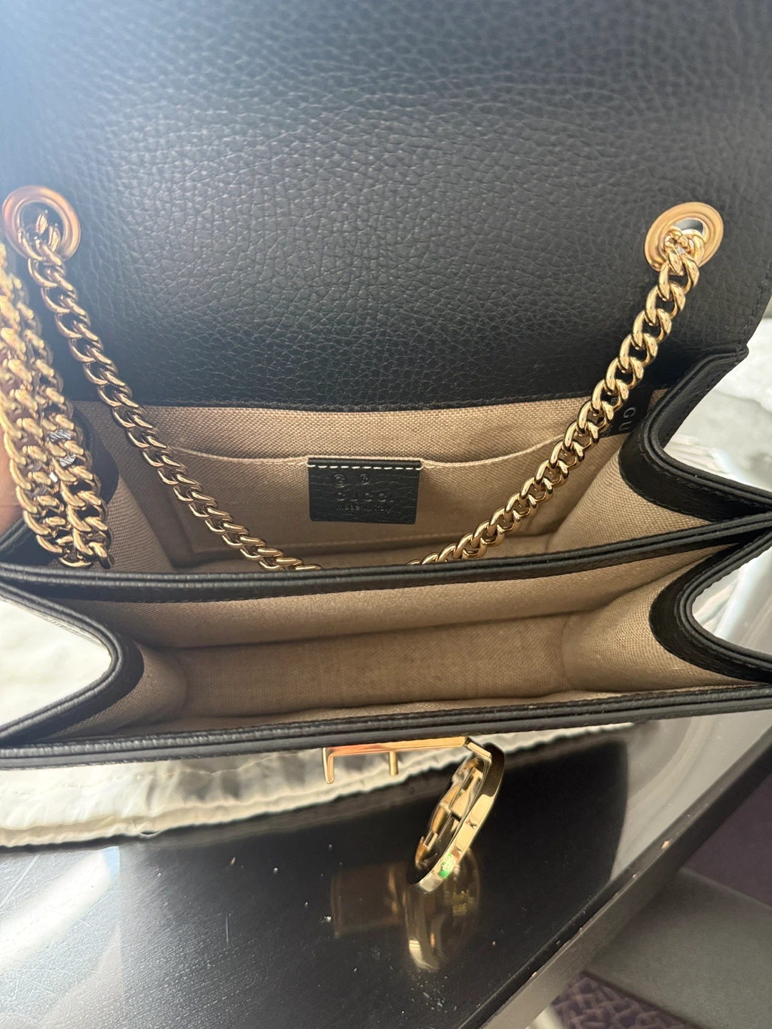 Gucci Black Leather Chain Shoulder Bag - photo 5
