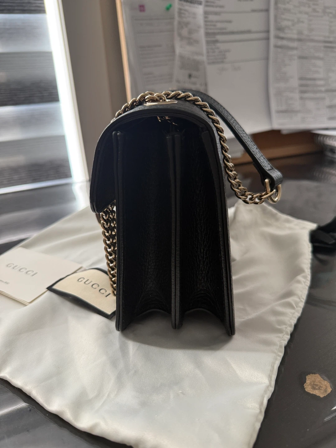 Gucci Black Leather Chain Shoulder Bag - photo 3