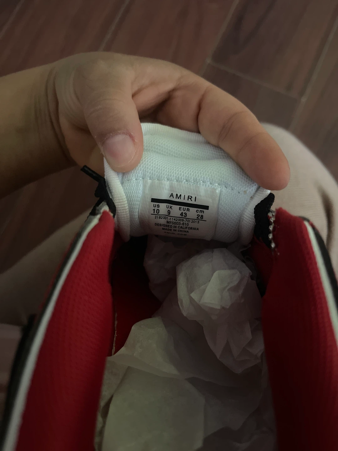 AMIRI Red and White Leather Sneakers - photo 4