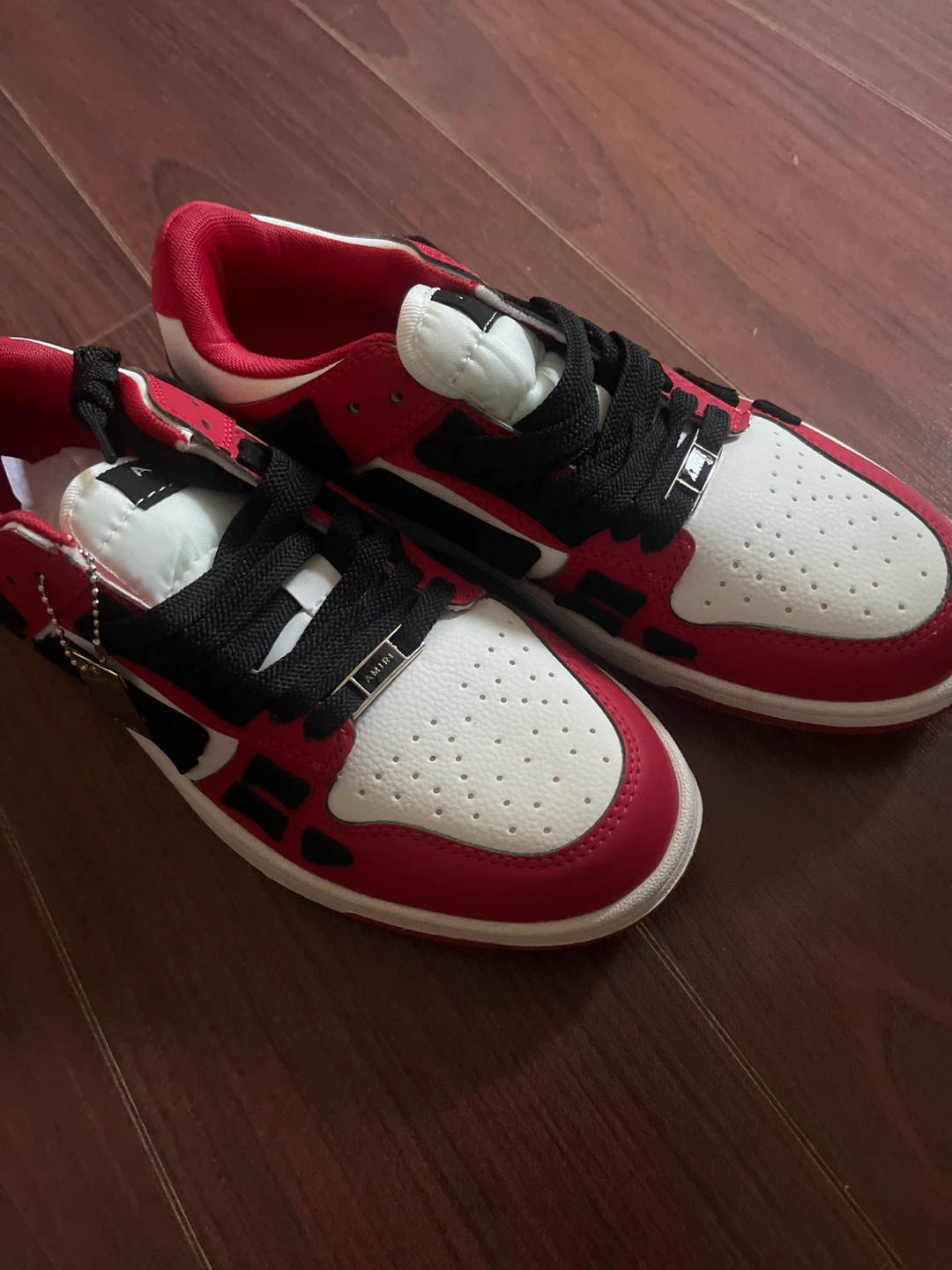 AMIRI Red and White Leather Sneakers - photo 2