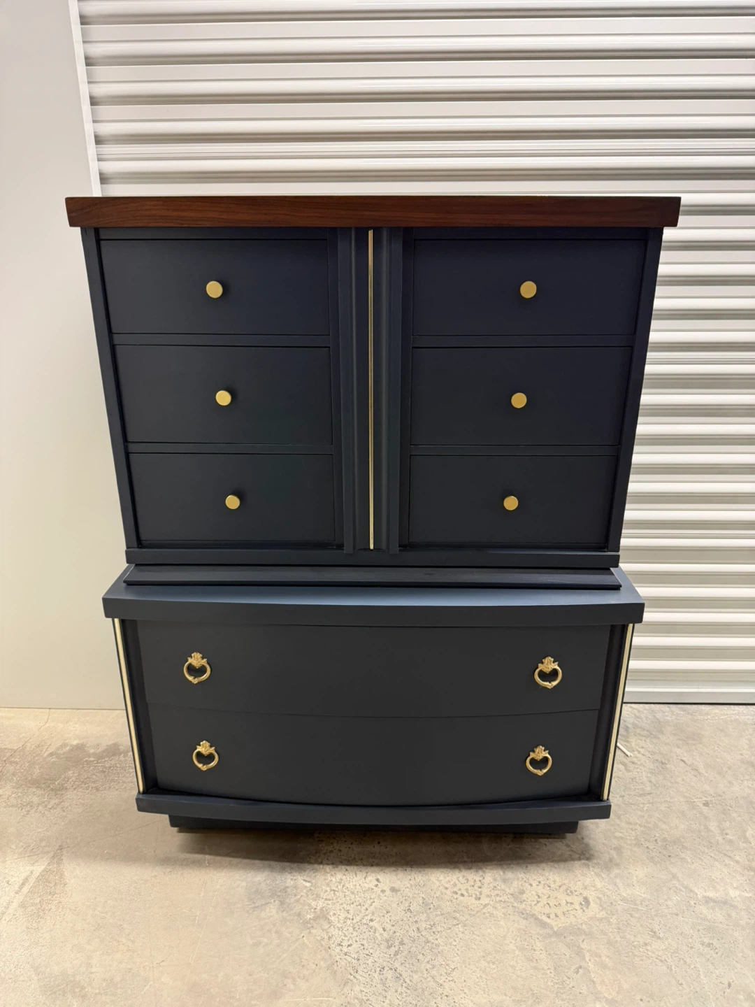 🚨Free Delivery NJ/NY Navy Blue Solid Wood Dresser - 8 Drawers