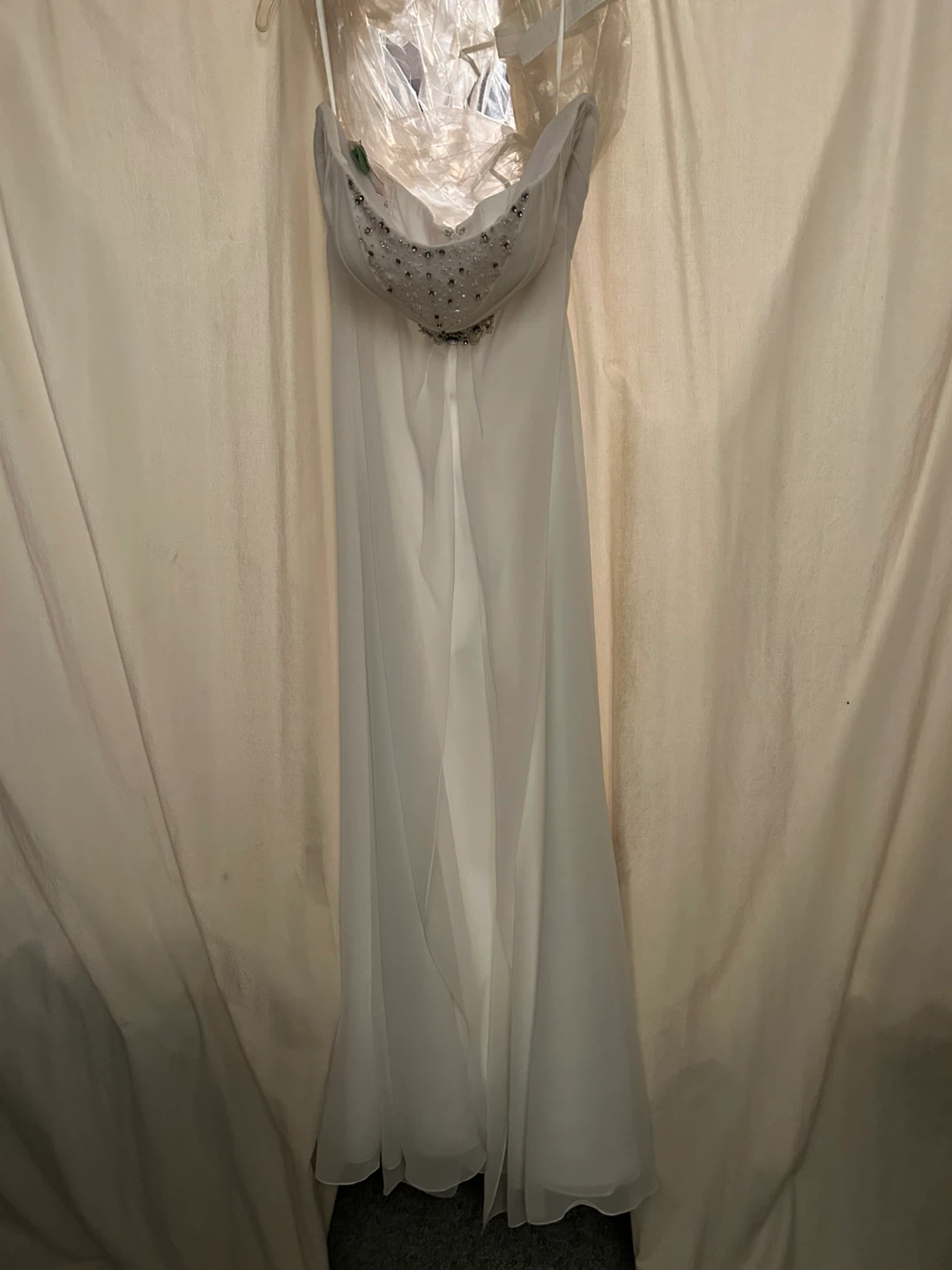 White Strapless Wedding Dress Size Large