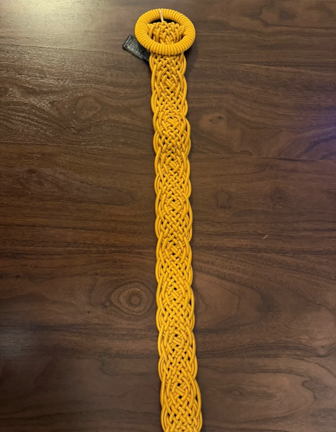 Woven Yellow Belt with Circular Buckle - photo 2