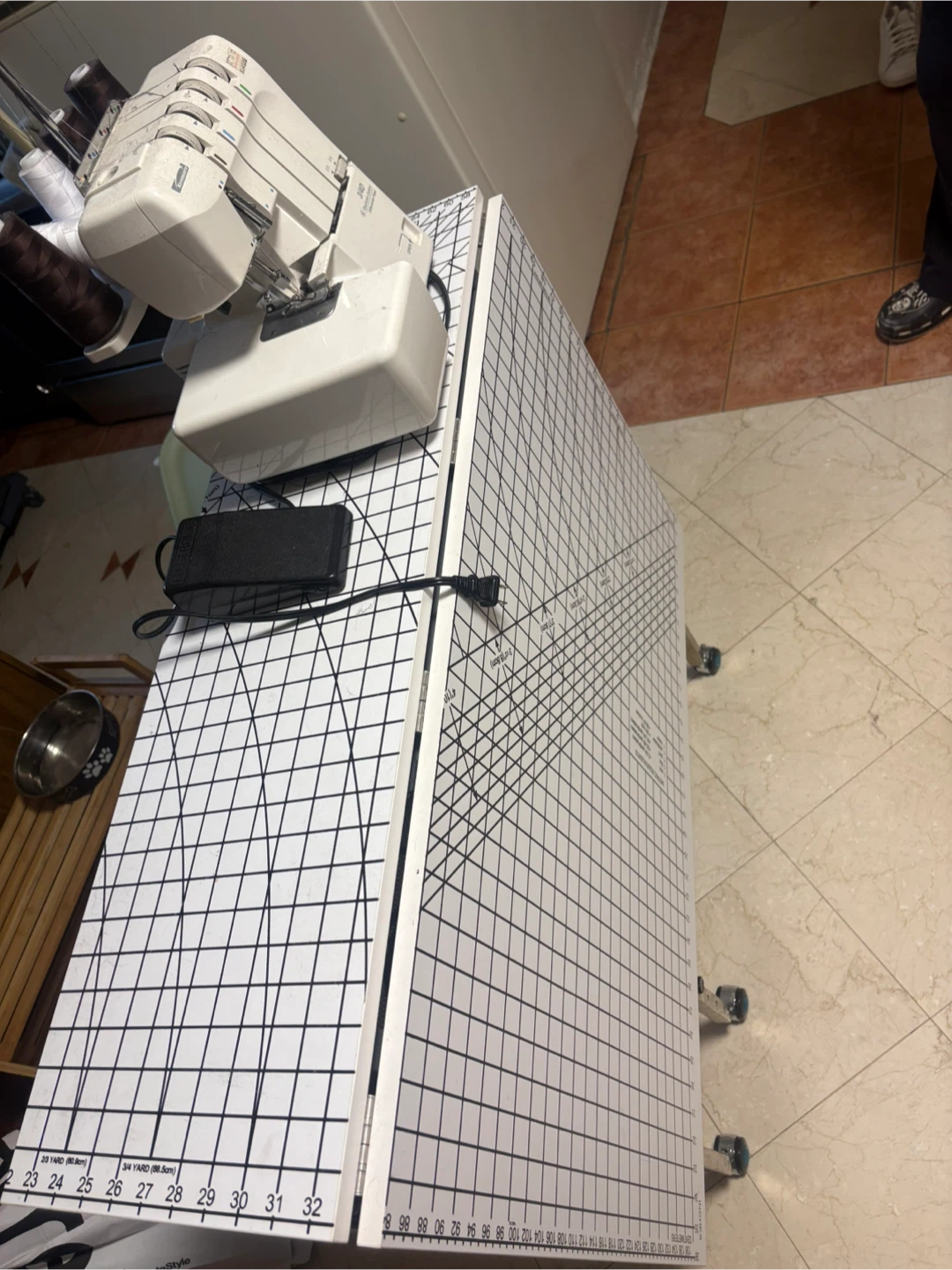 Sewing Table with Gridded top