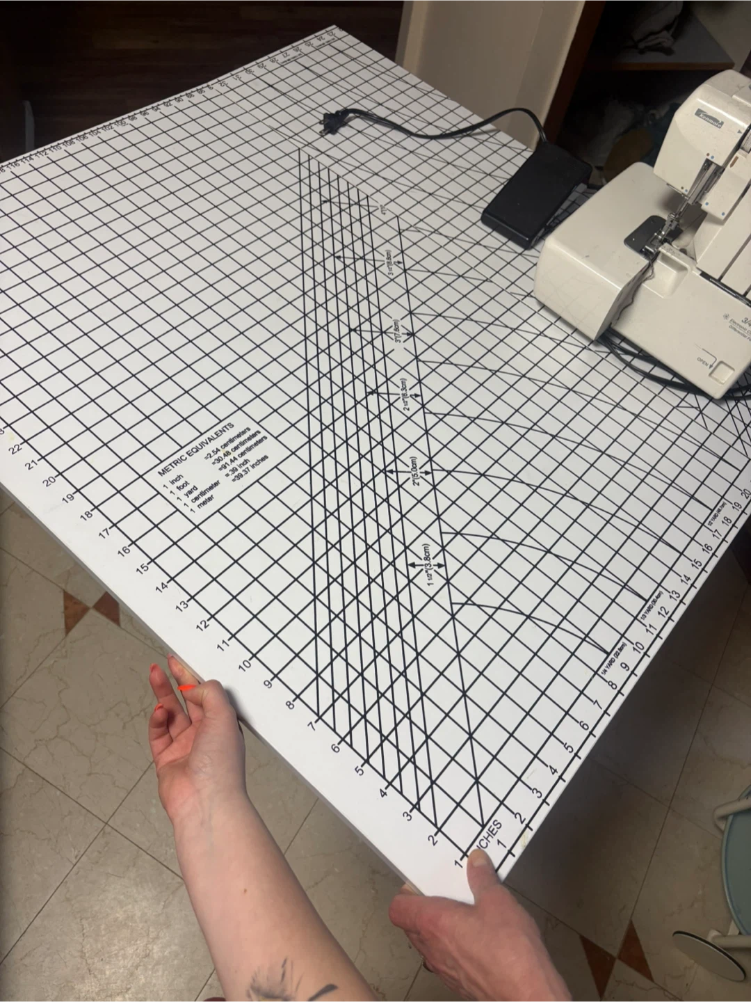 Sewing Table with Gridded top - photo 3