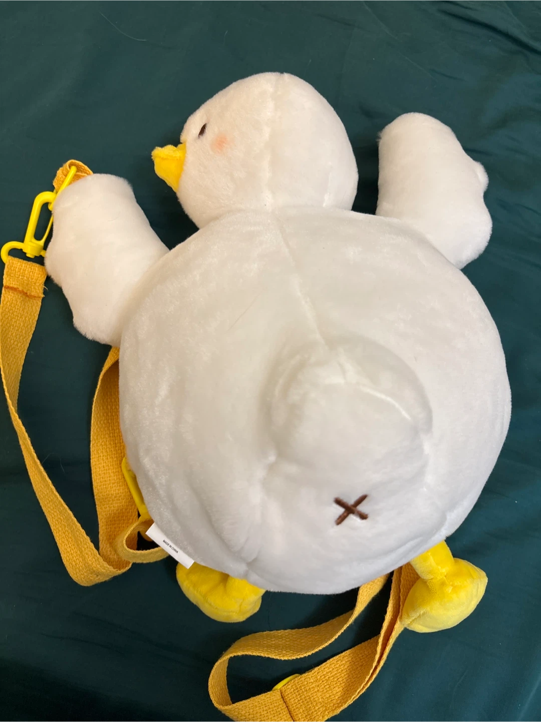 White Plush Duck Backpack