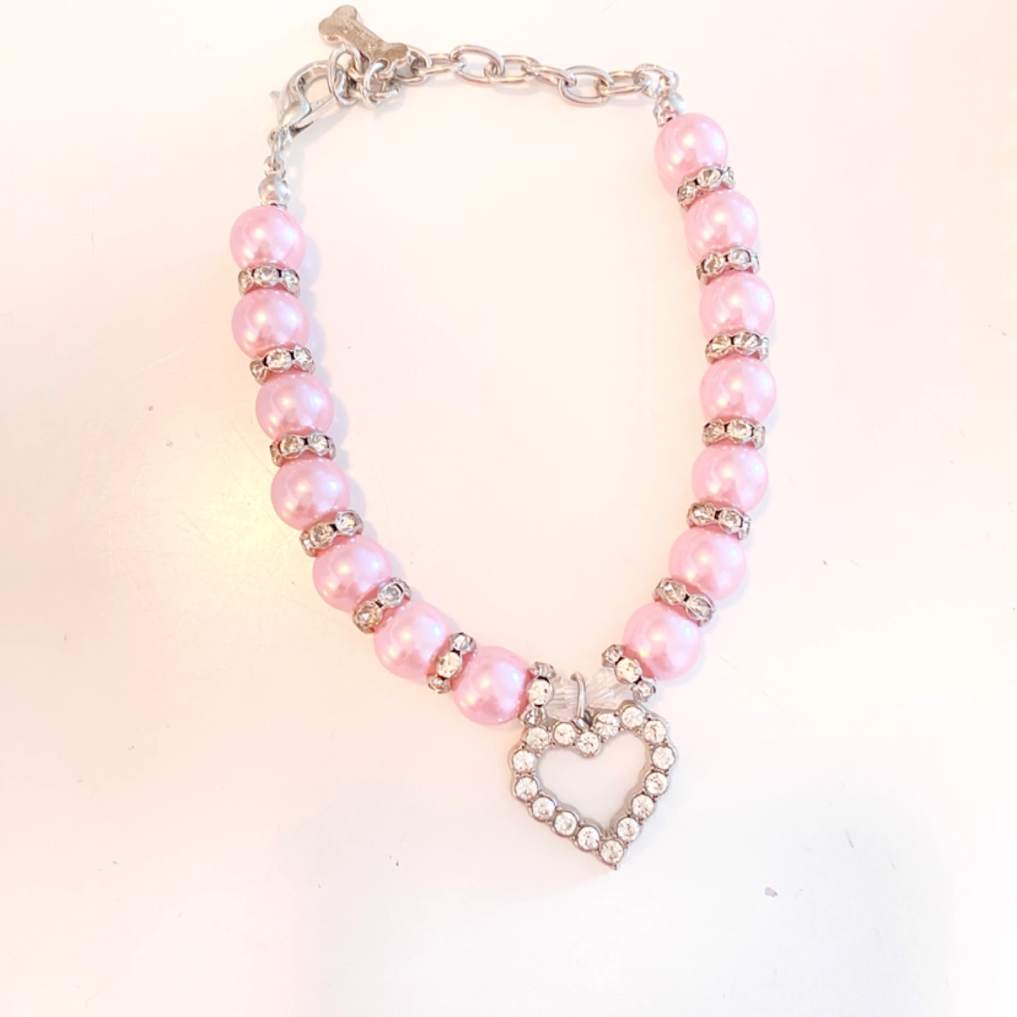 Small Pet Necklaces with Heart Charms
