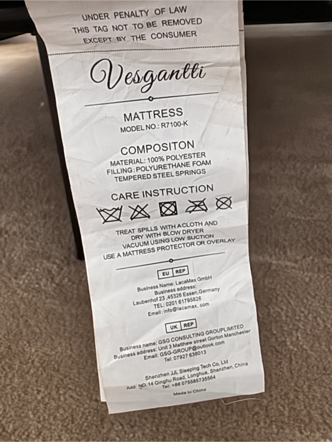 Vesgantti Queen Size Mattress - photo 3