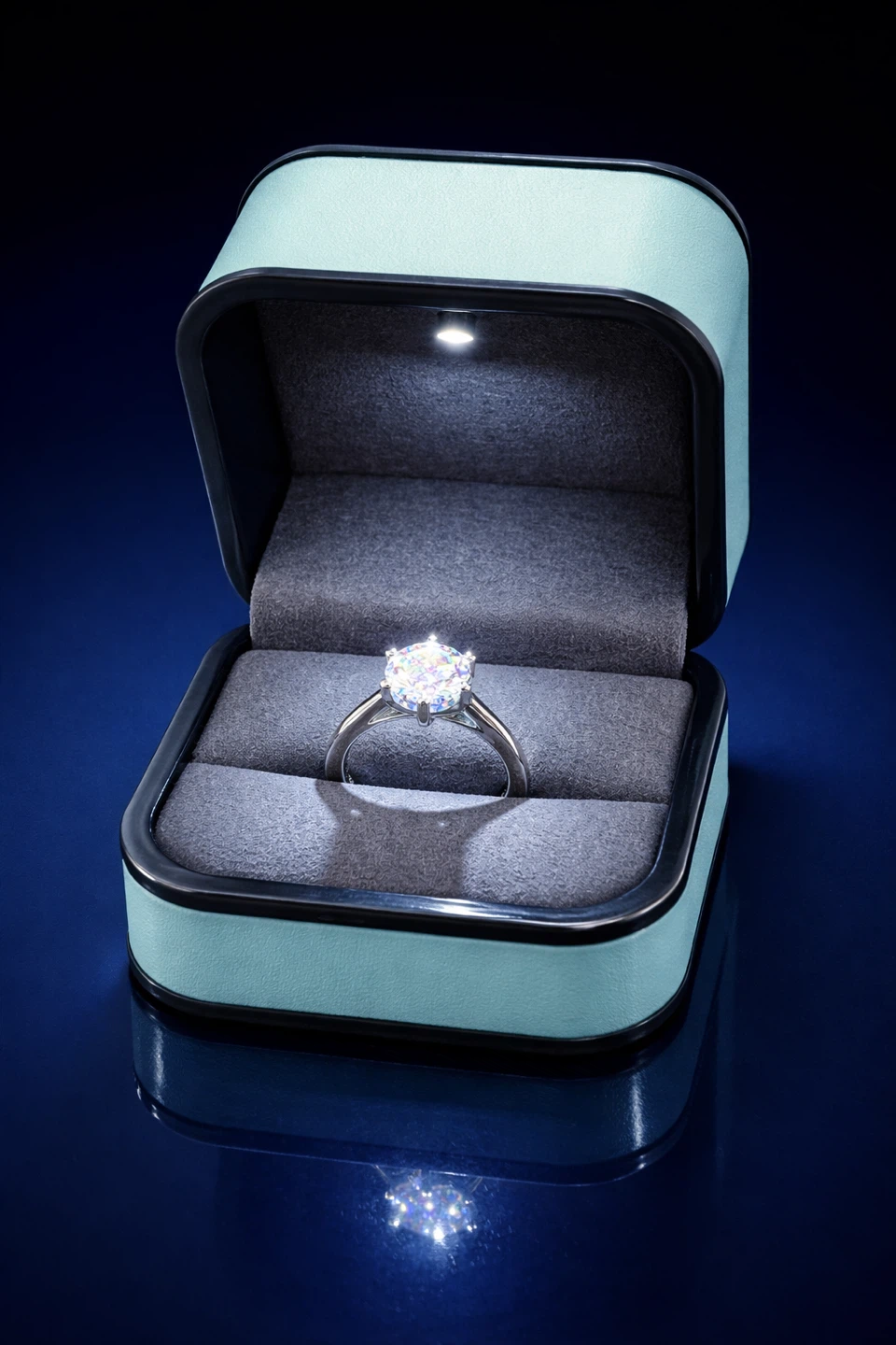 2 Carat Moissanite 925 Sterling Silver engagement ring
