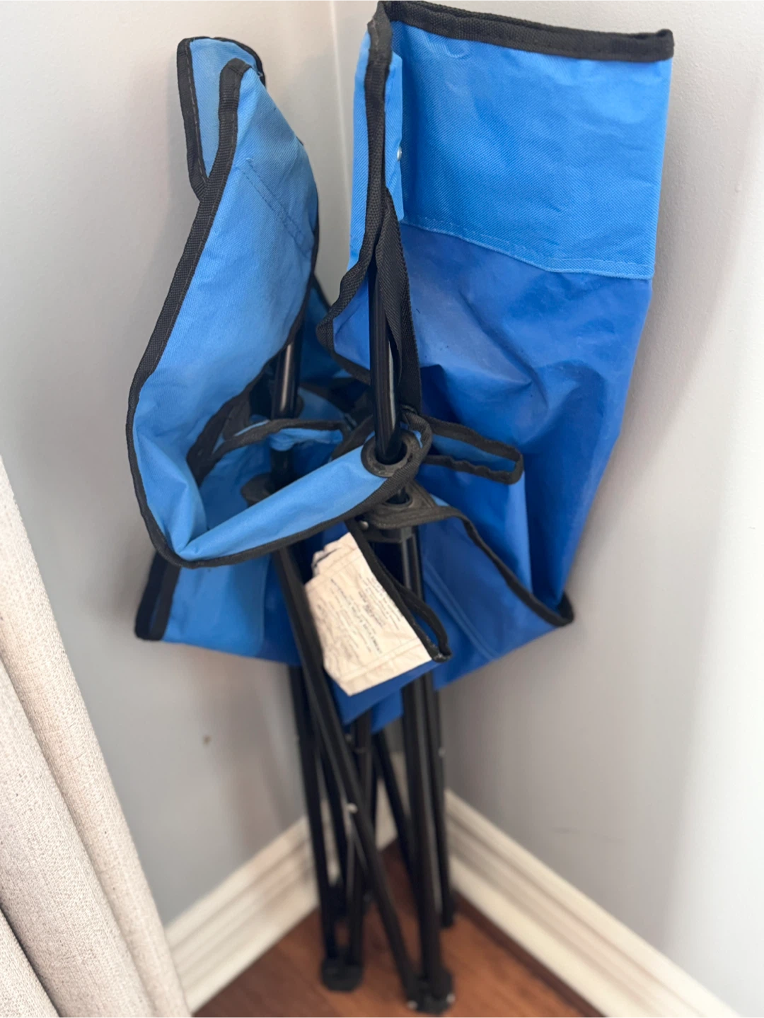 Blue Folding Camp Chair with Cup Holder
