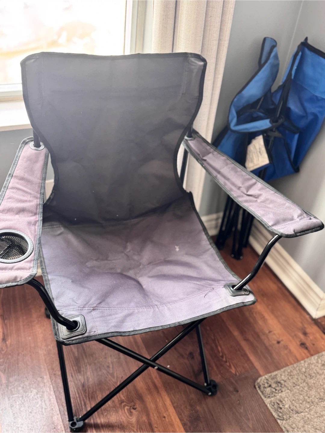 Blue Folding Camp Chair with Cup Holder - photo 3