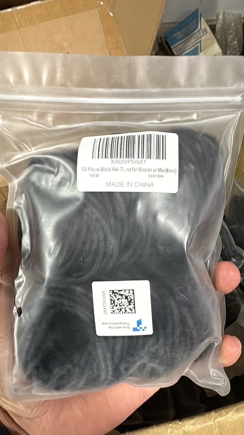 120 Pieces Black Hair Ties (4mm)