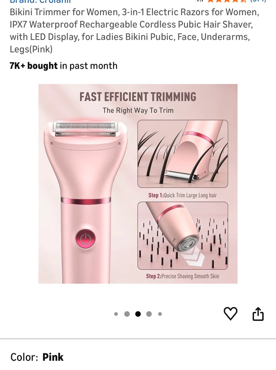 Brand New Pink 3-in-1 Electric Razor - photo 3