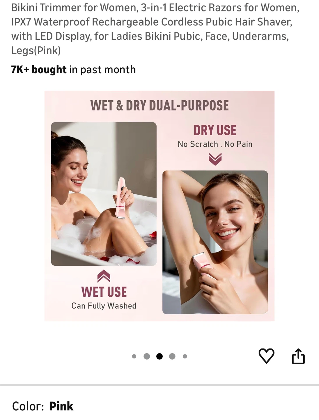 Brand New Pink 3-in-1 Electric Razor - photo 4
