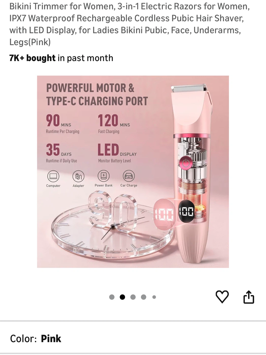 Brand New Pink 3-in-1 Electric Razor - photo 2