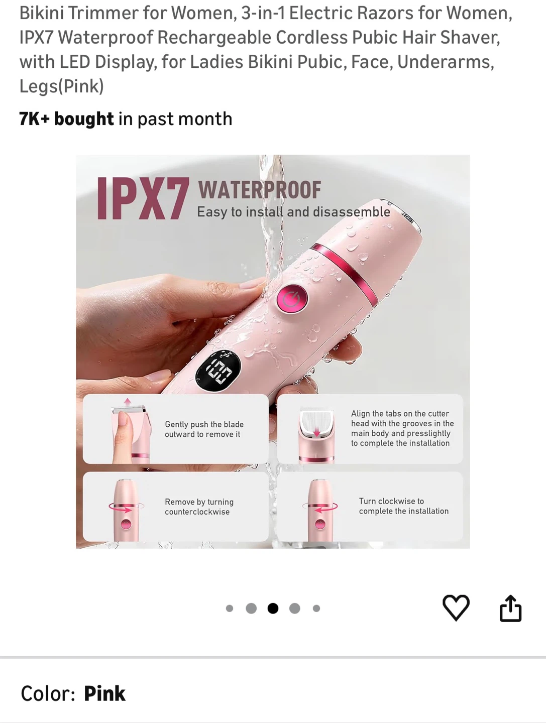 Brand New Pink 3-in-1 Electric Razor - photo 5
