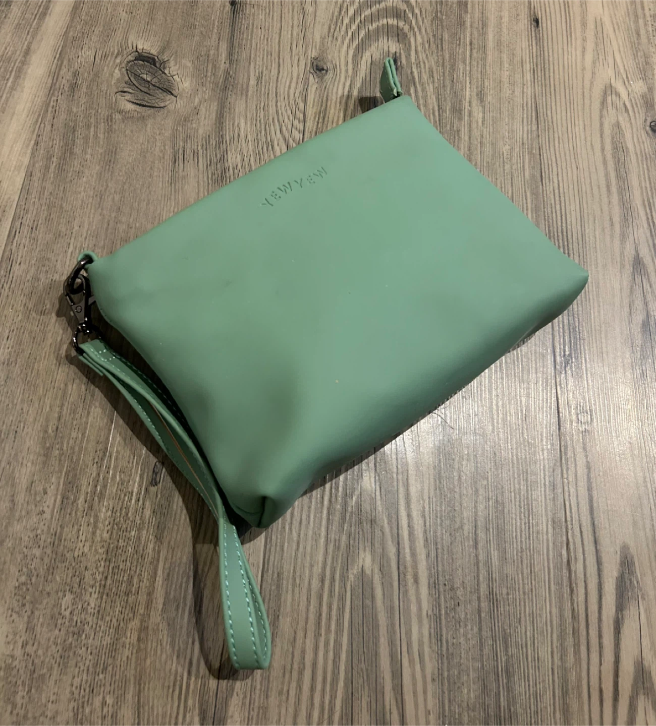 Yew Yew Vegan Leather Sage Green Wristlet Clutch