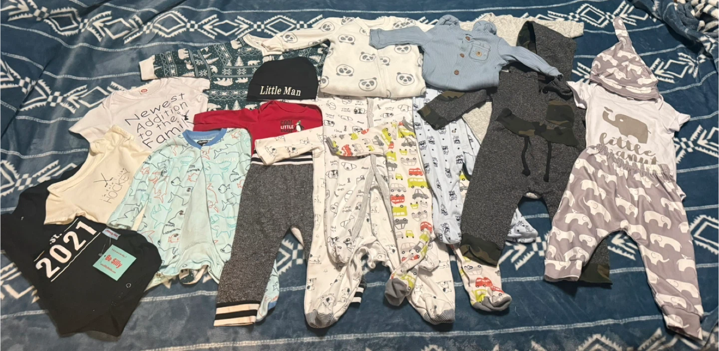 Baby Clothes Lot - Assorted Styles and Sizes 0-6 months
