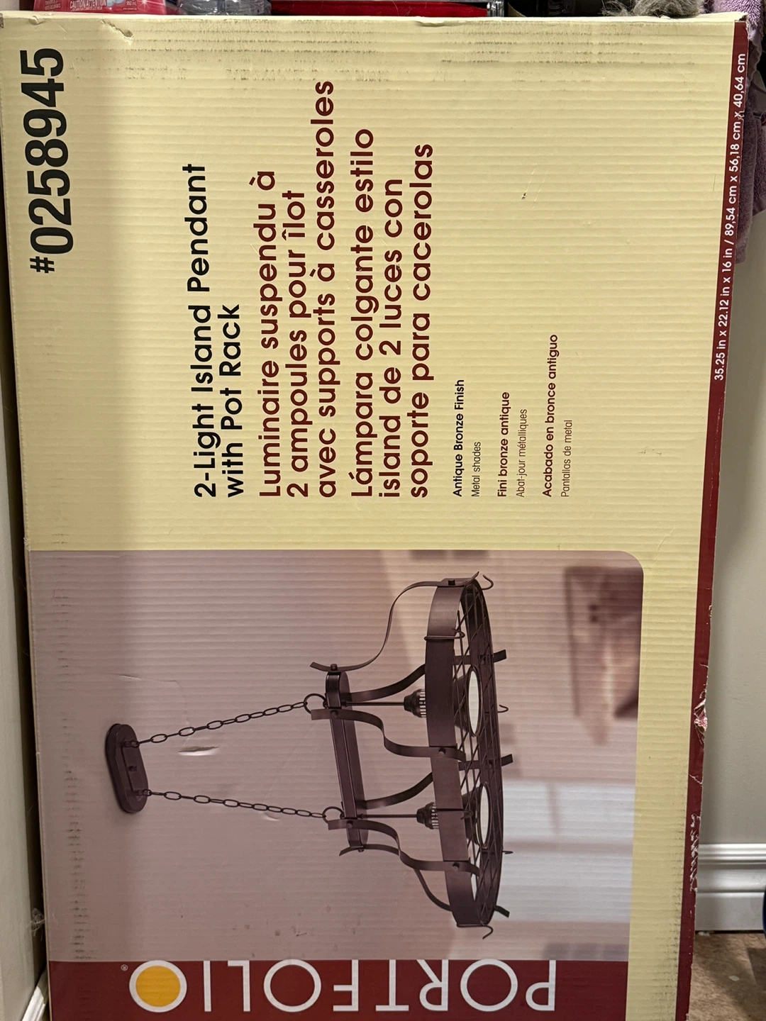 2-Light Island Pendant with Pot Rack - photo 3