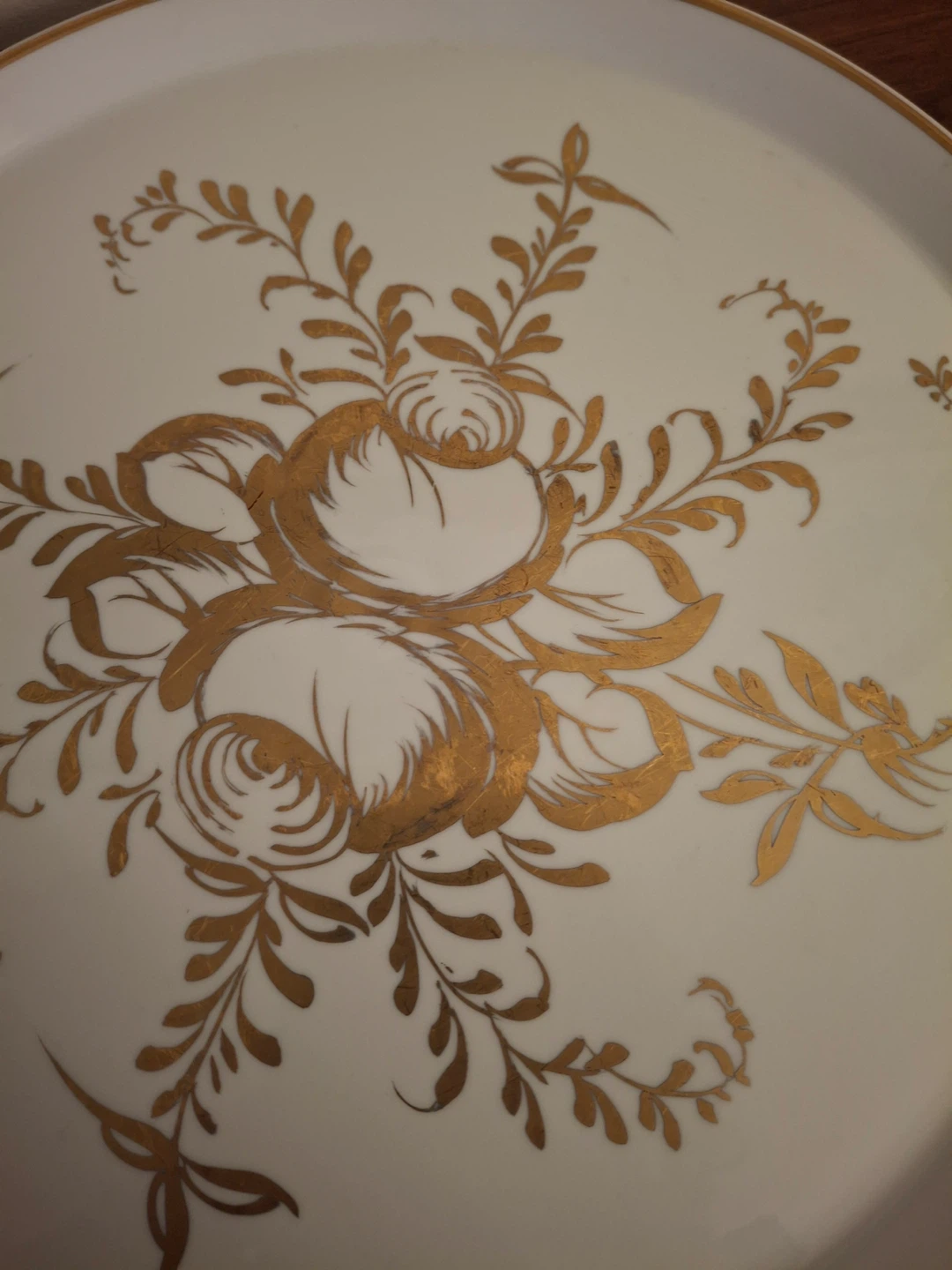 Hand painted gold & white Birks plate (made in France) - photo 4