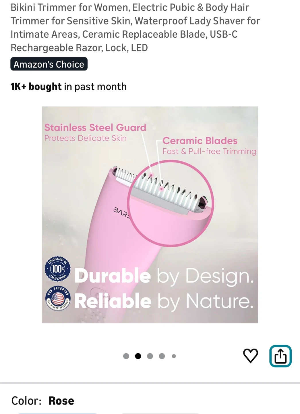 Brand New Electric Bikini Trimmer - Rose - photo 2