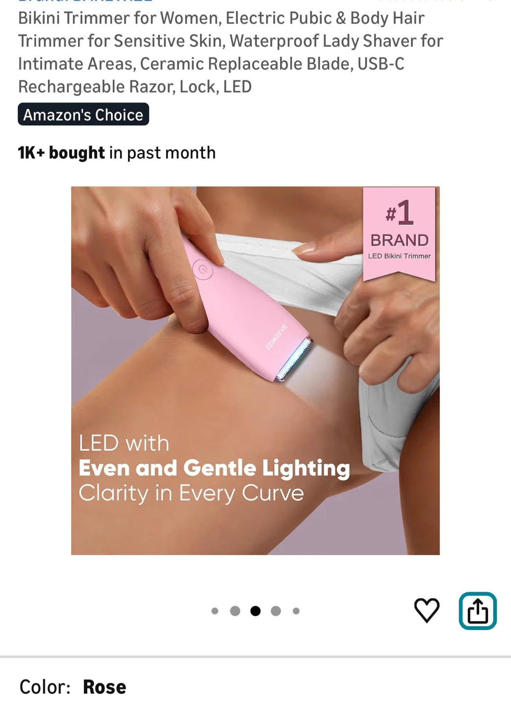 Brand New Electric Bikini Trimmer - Rose - photo 4