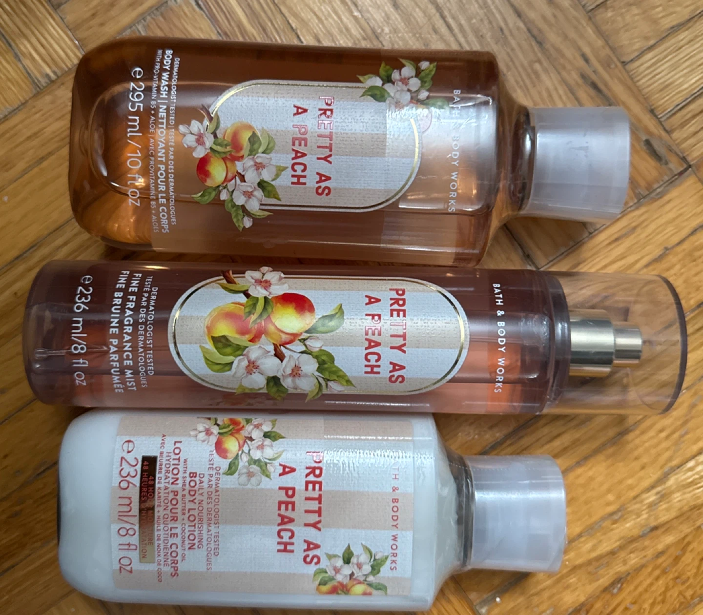 Bath & Body Works Pretty As A Peach Body Wash, Mist & Lotion Set