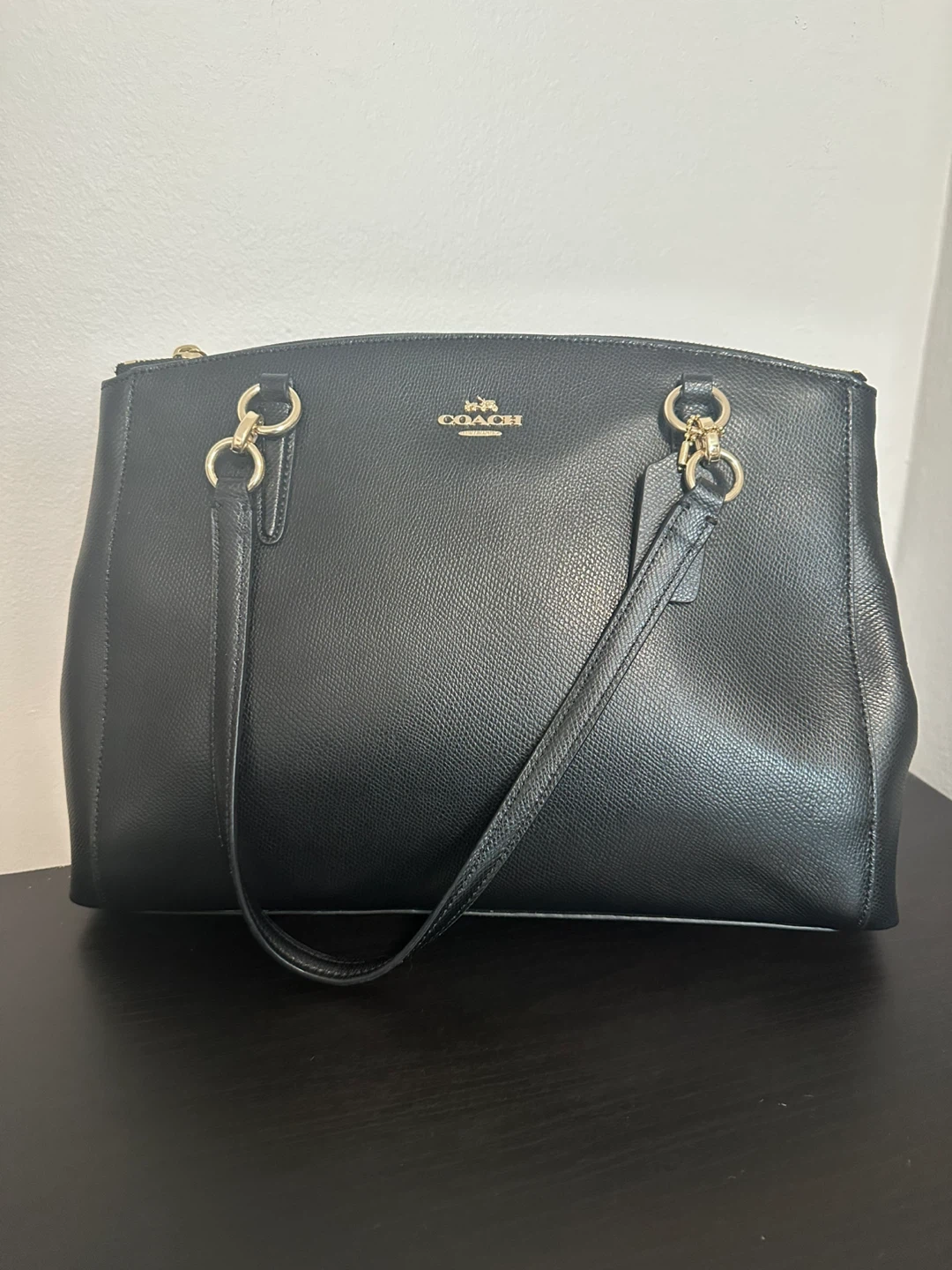 Coach Black Leather Tote Handbag - photo 3