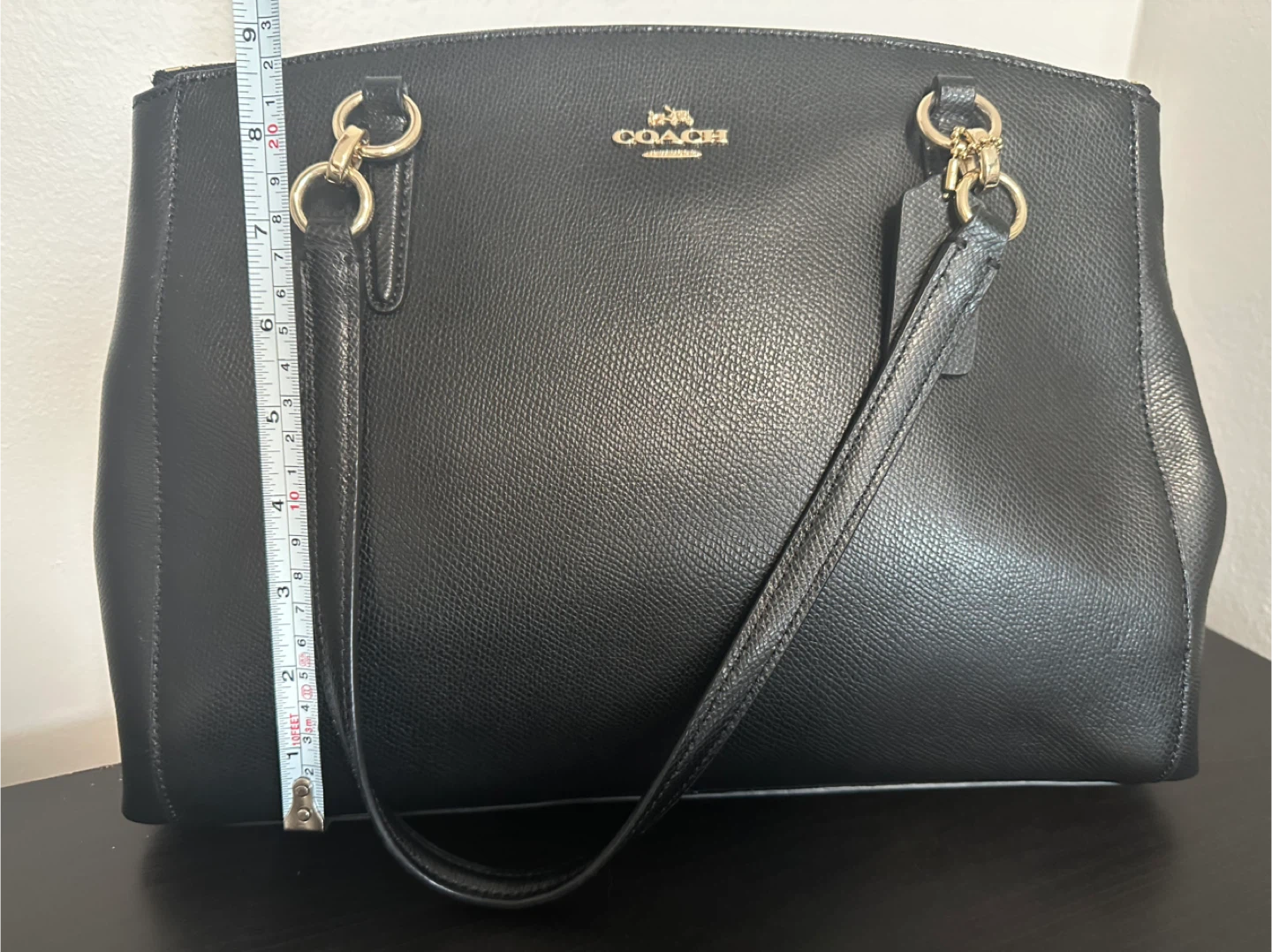 Coach Black Leather Tote Handbag
