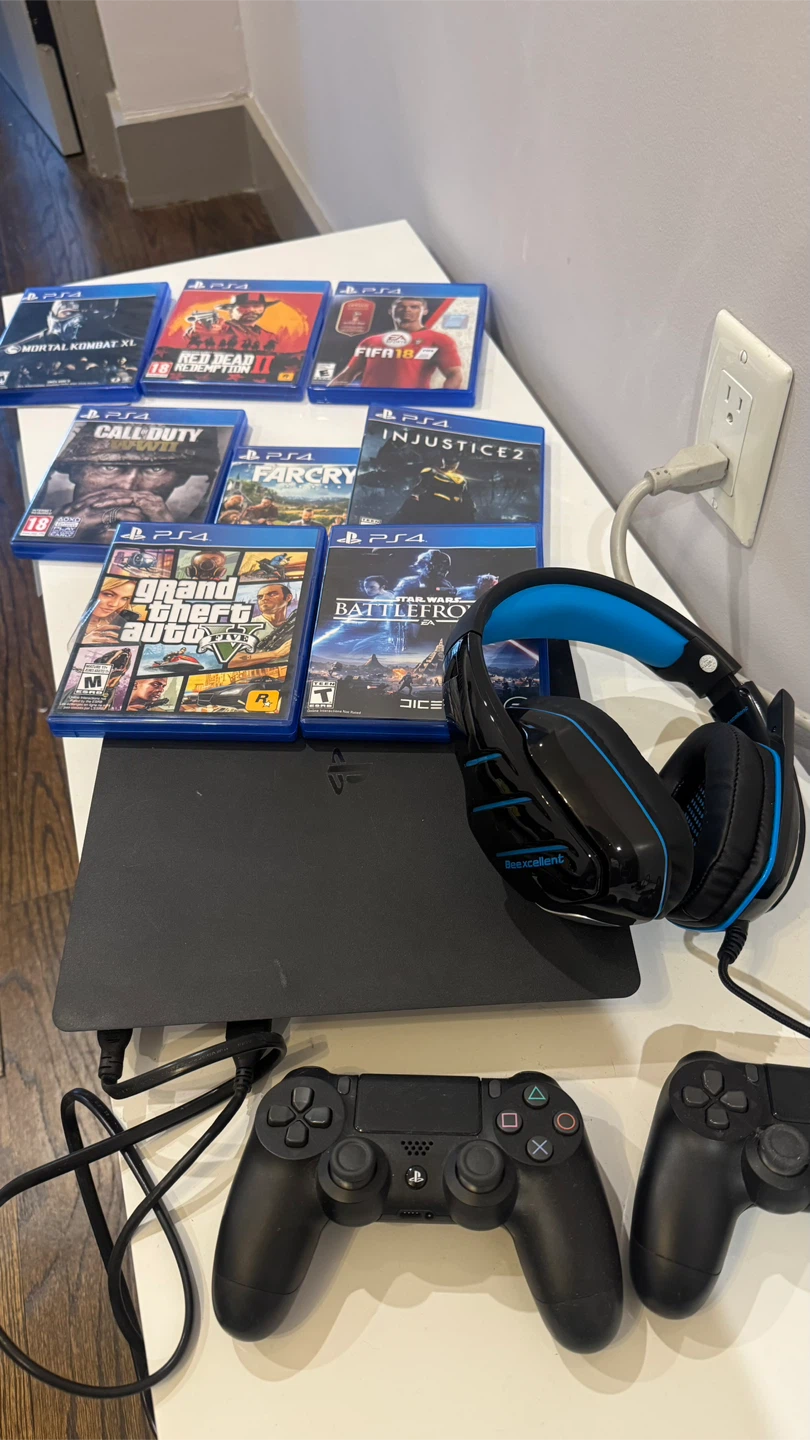PlayStation 4 PS4 Slim Console Bundle with Games & Headset - photo 2